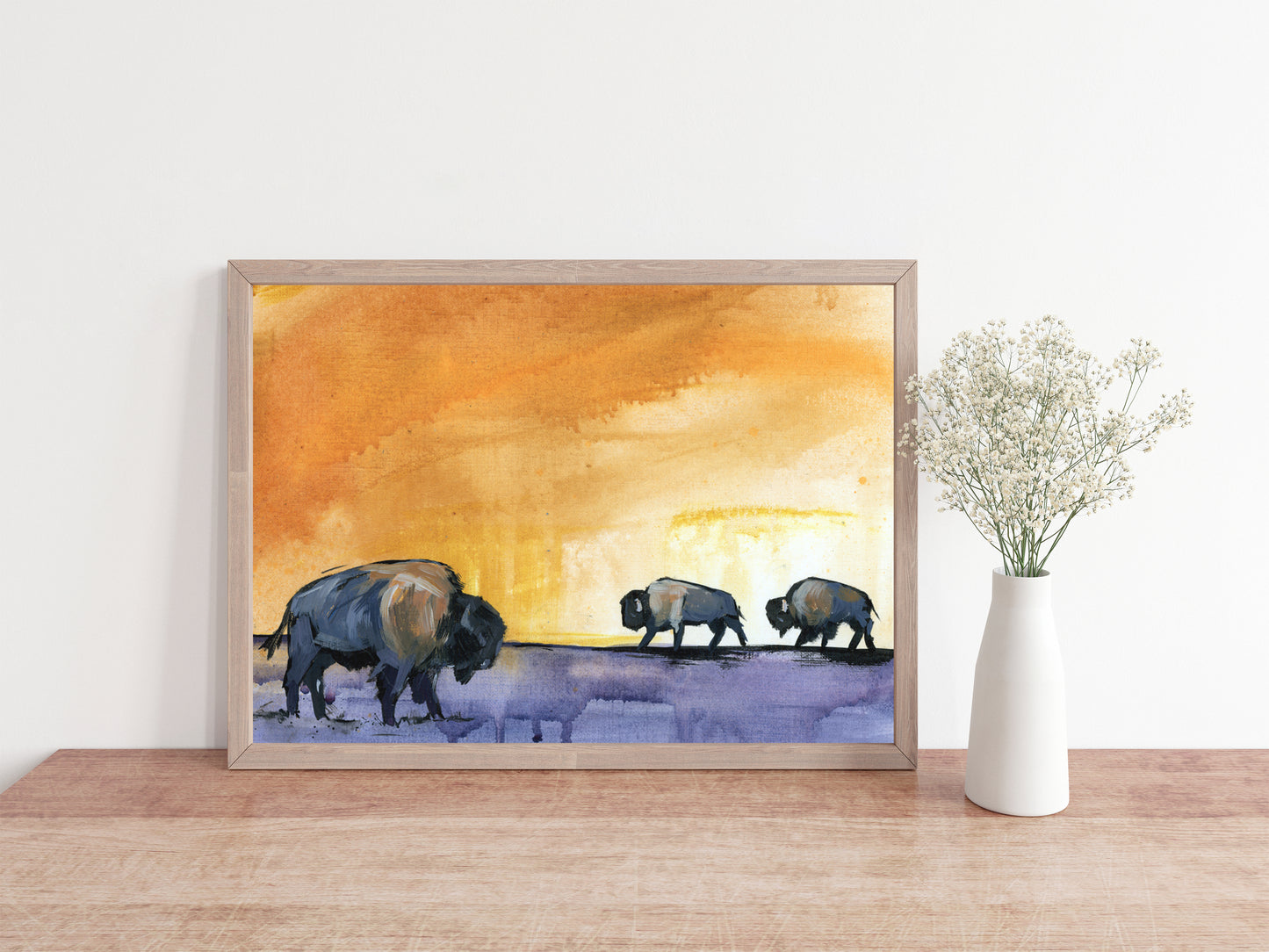 Bison - Art Print of Original Painting by Lisa Whitehouse titled "The Sky"