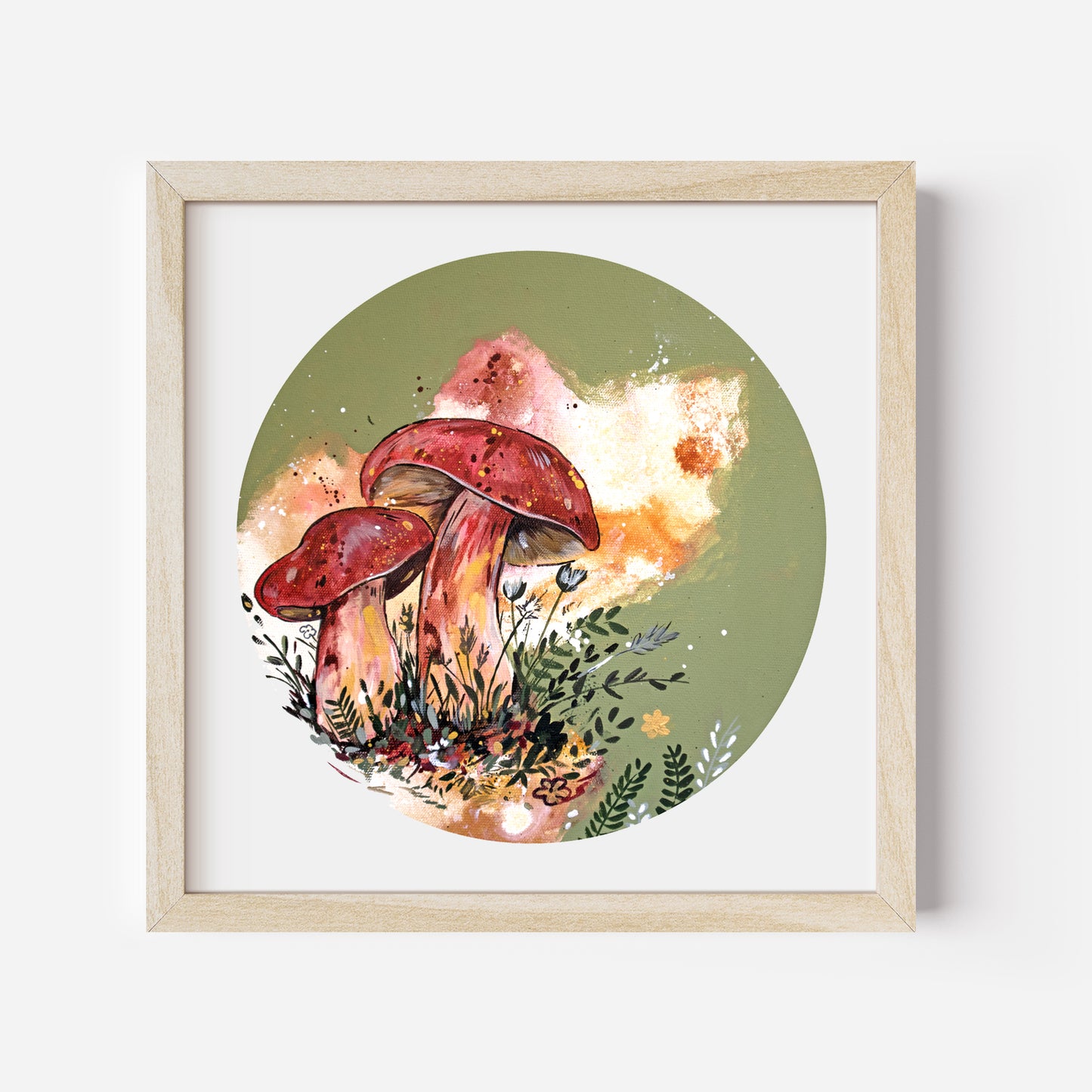Painting of 2 Mushrooms - by Lisa Whitehouse