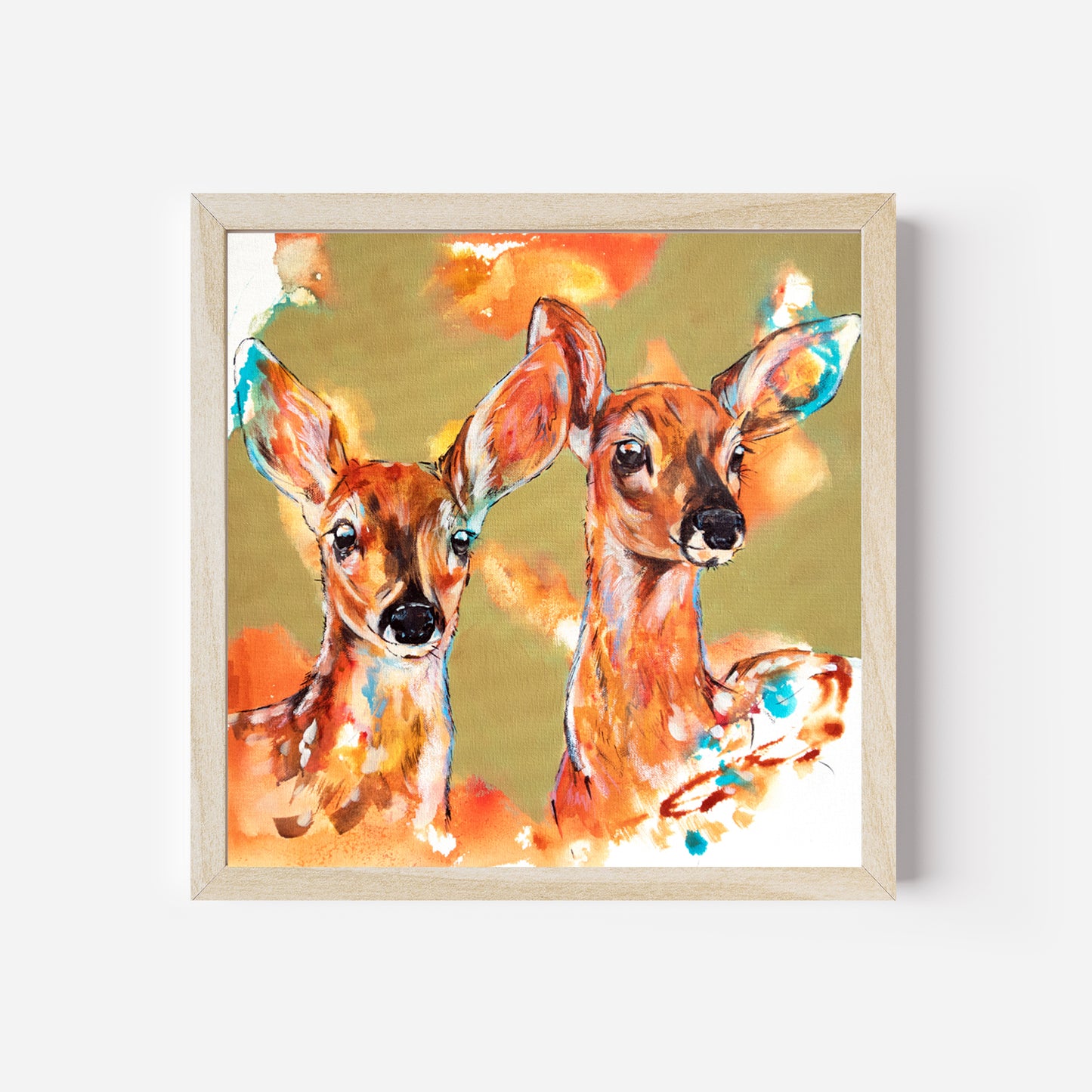 Contemporary Deer Painting - by Lisa Whitehouse titled "Better Together'