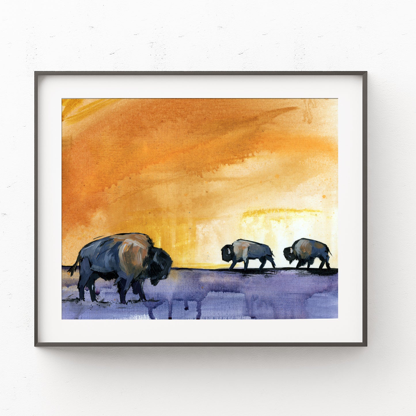 Bison - Art Print of Original Painting by Lisa Whitehouse titled "The Sky"