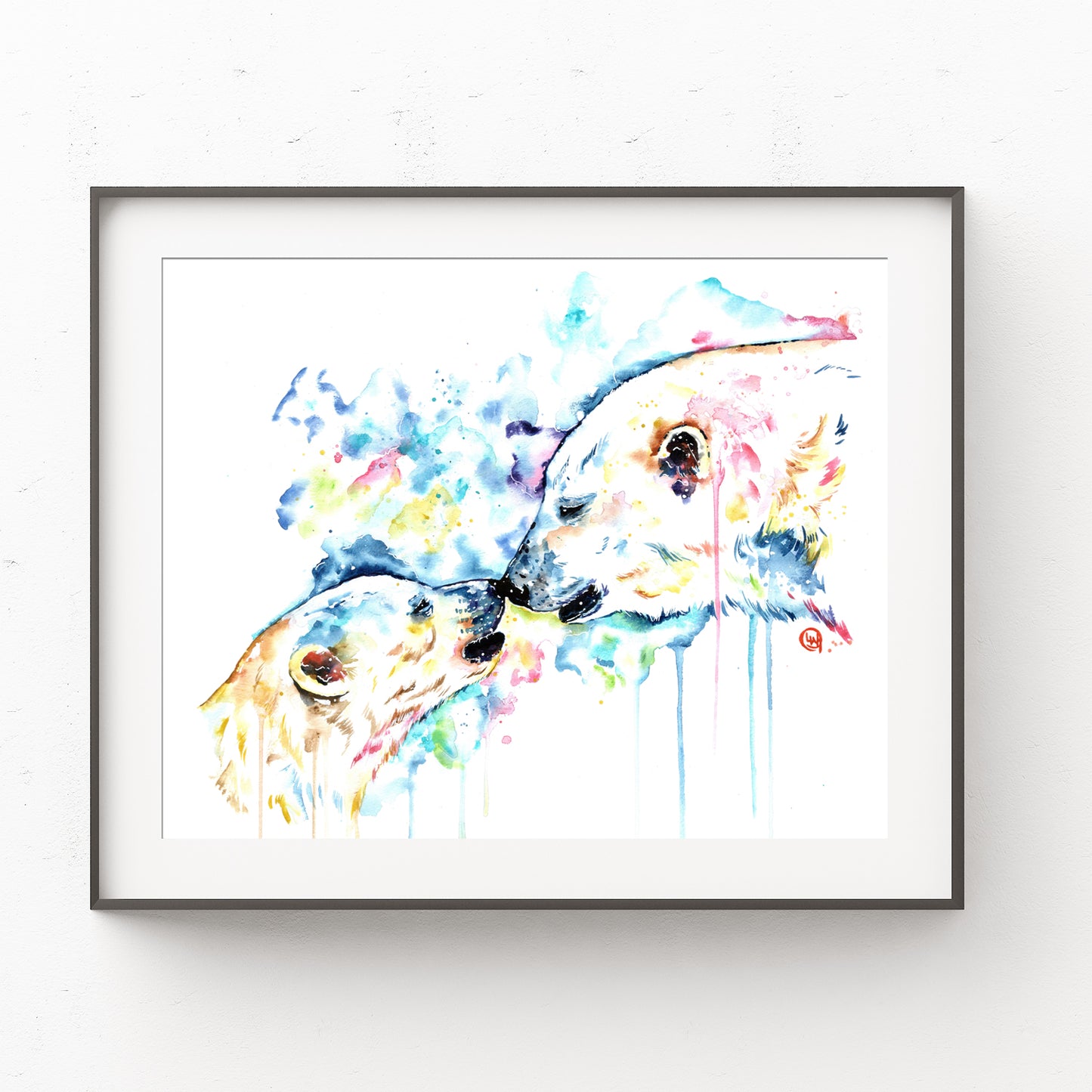 17.5" x 15" Original Watercolor Painting of a Polar Bear - "Love is Universal"
