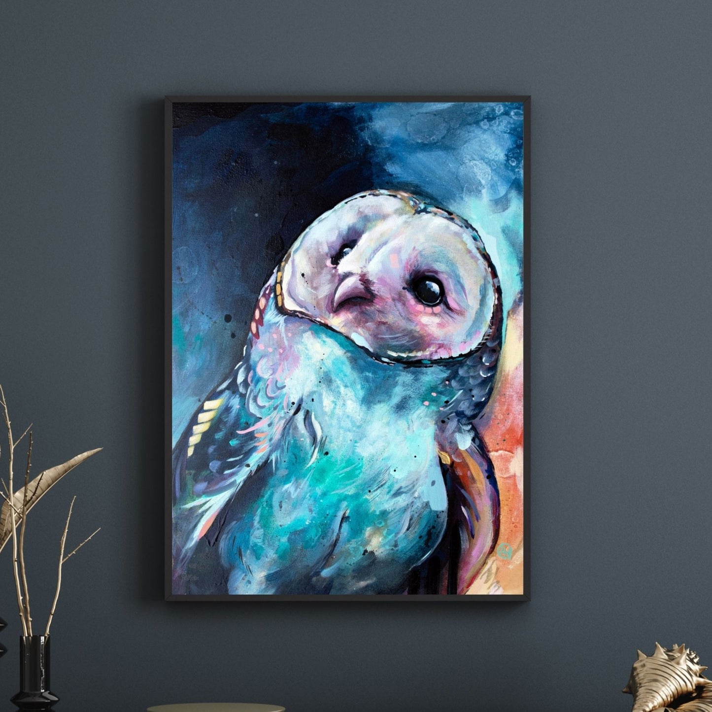 Barn Owl Painting - Art Print of Original Painting by Lisa Whitehouse titled "I Have Loved The Stars"