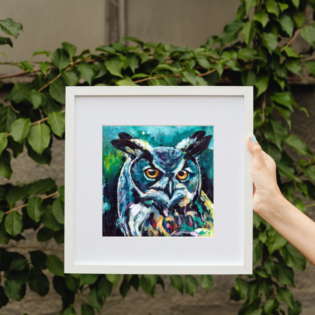 Horned Owl Print - by Lisa Whitehouse