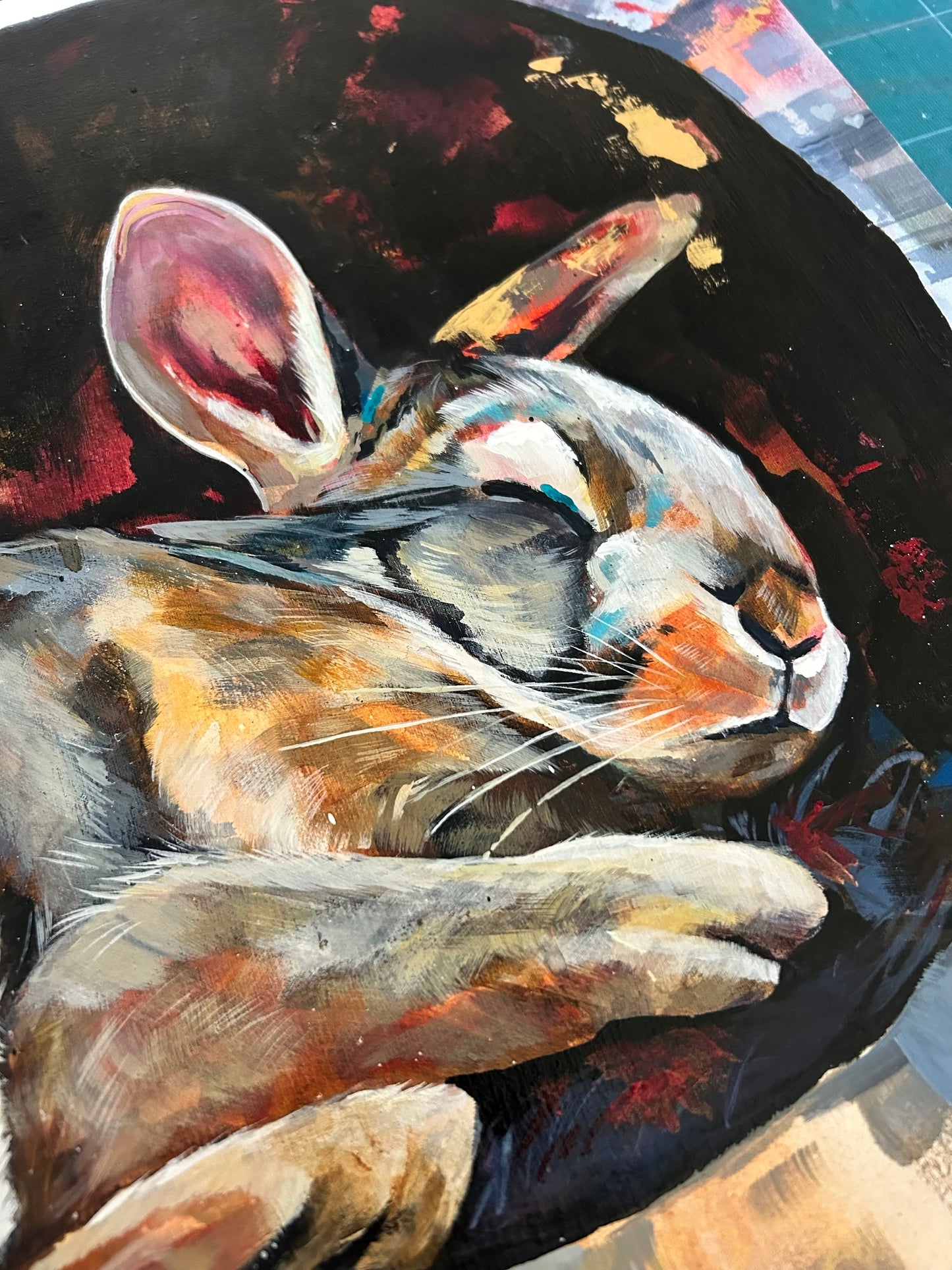 16"x16" Original Painting - Moonlit Slumber
