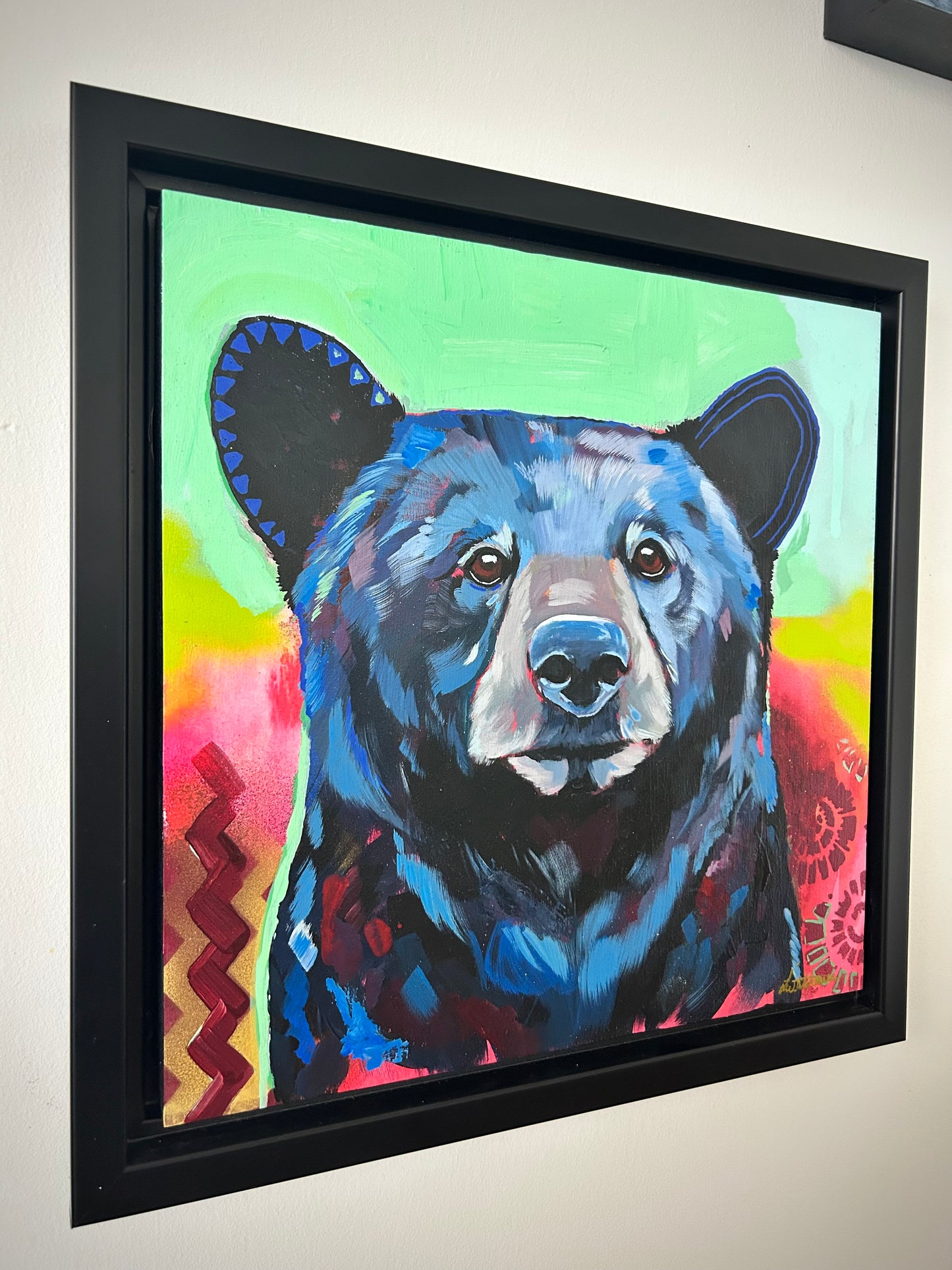 12"x12" Original Painting of a black Bear