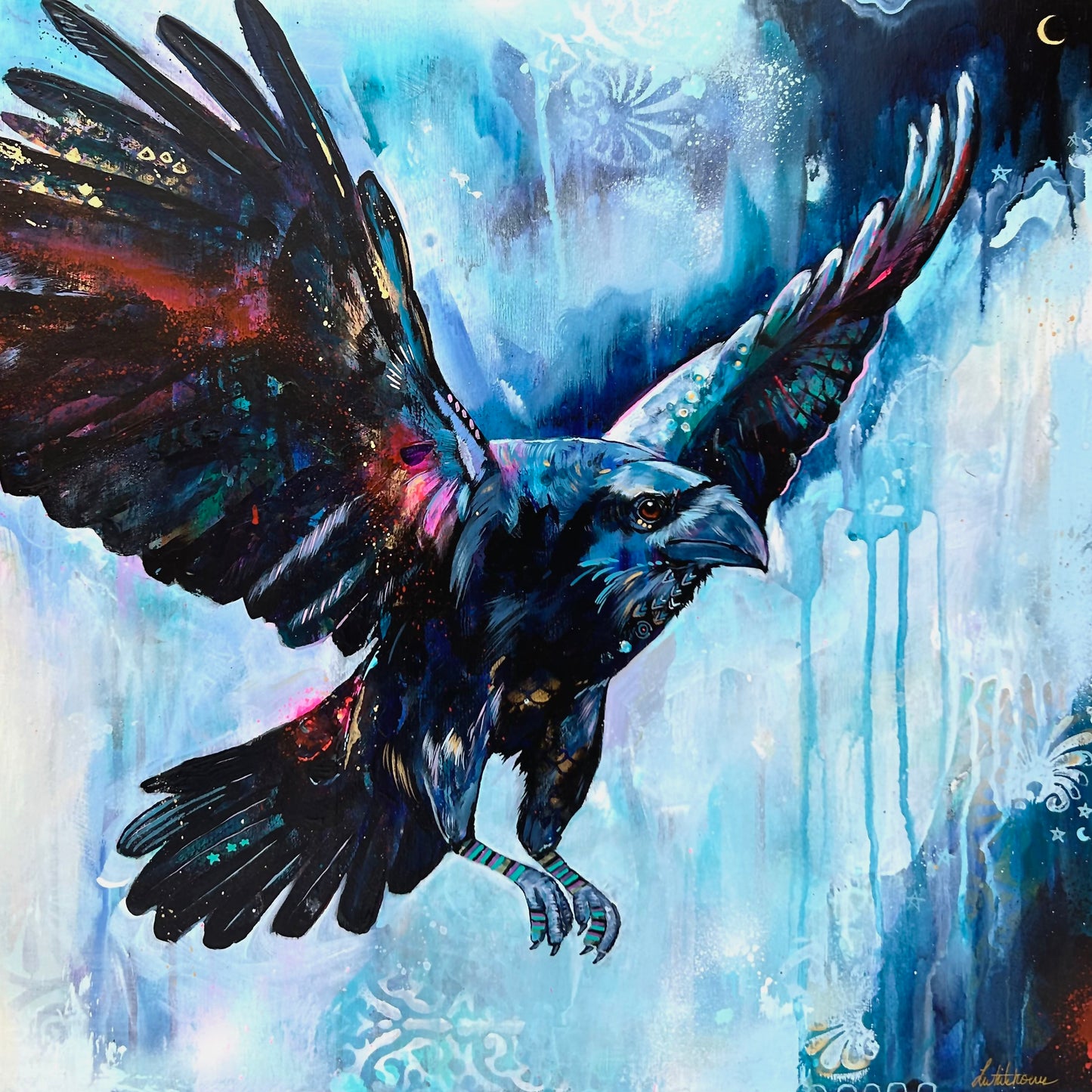 20"x20" Original Painting of a Raven
