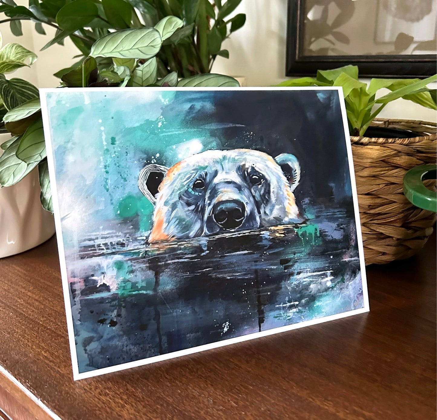Polar Bear Painting - Art Print of Original Painting by Lisa Whitehouse titled "The Spy"