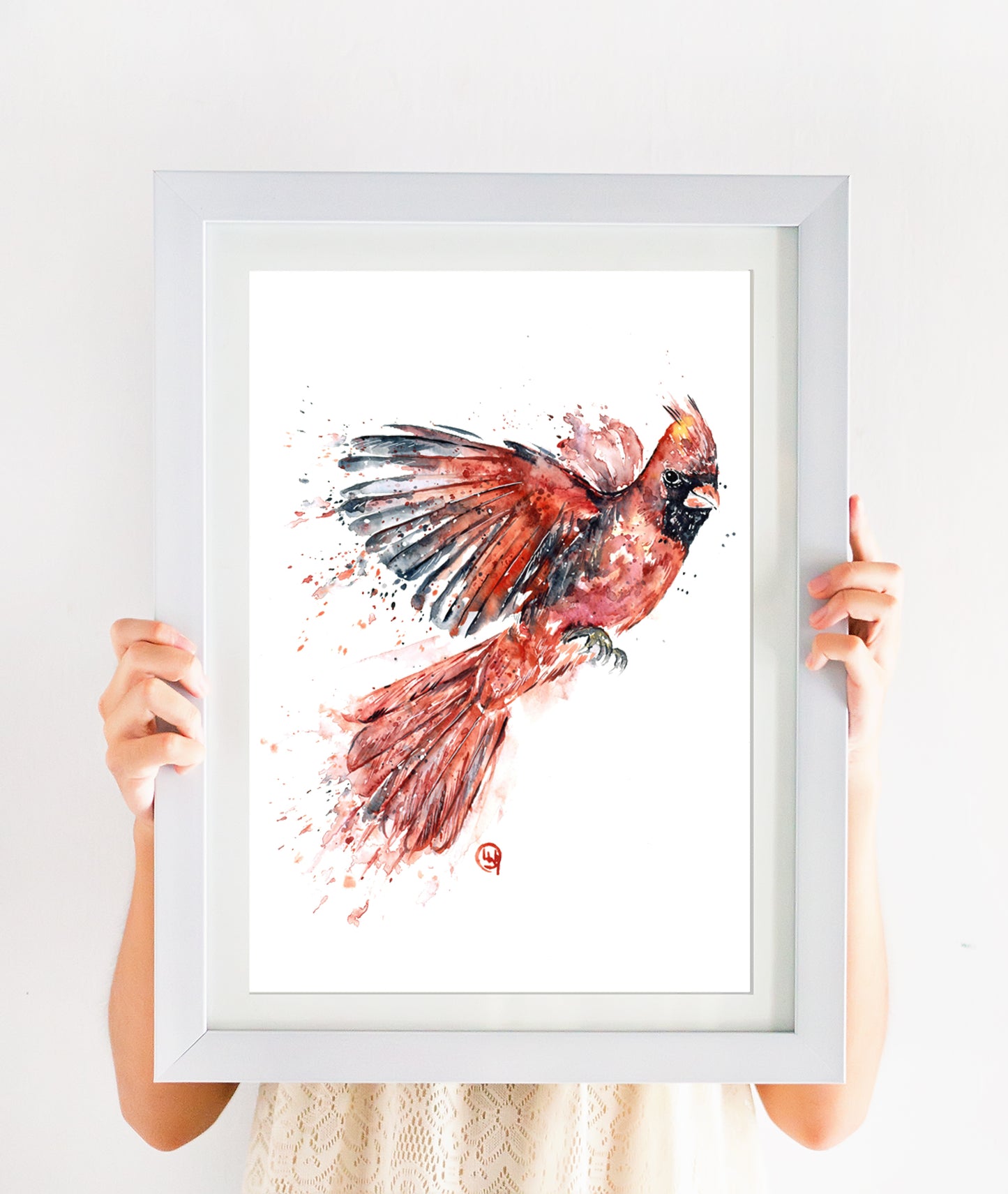 Cardinal Art Print - Watercolor Painting