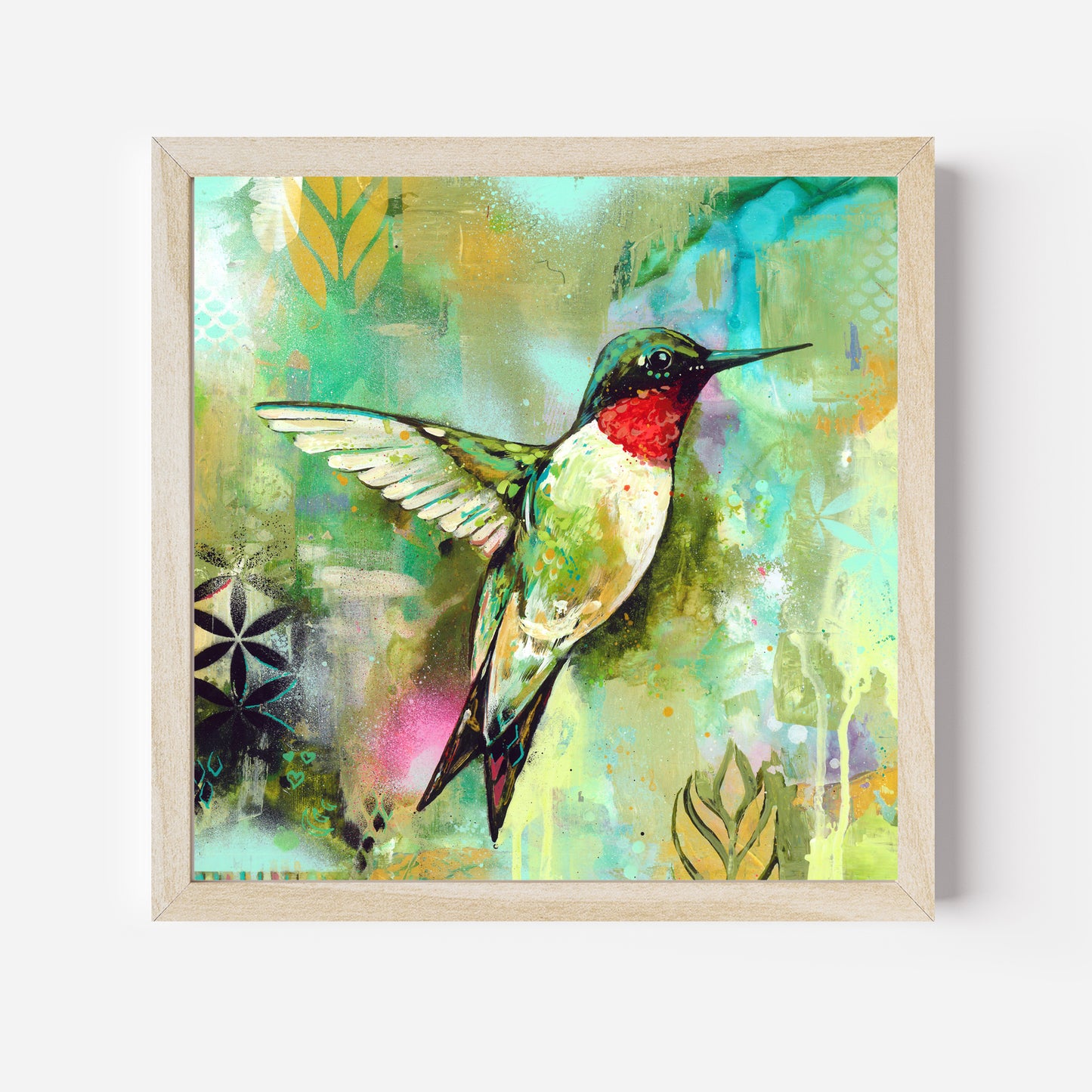 Hummingbird Painting - by Lisa Whitehouse titled "Springs Radiance"