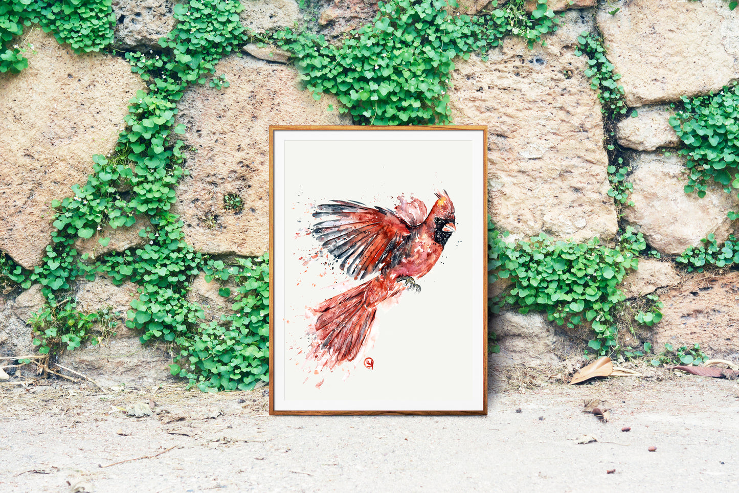 Cardinal Art Print - Watercolor Painting