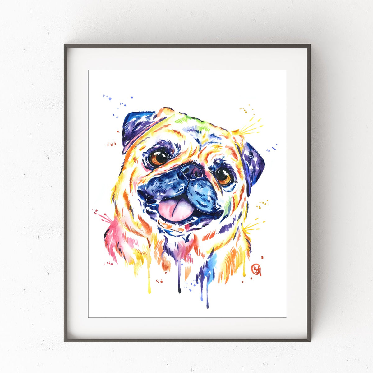 Pug photo frame clearance