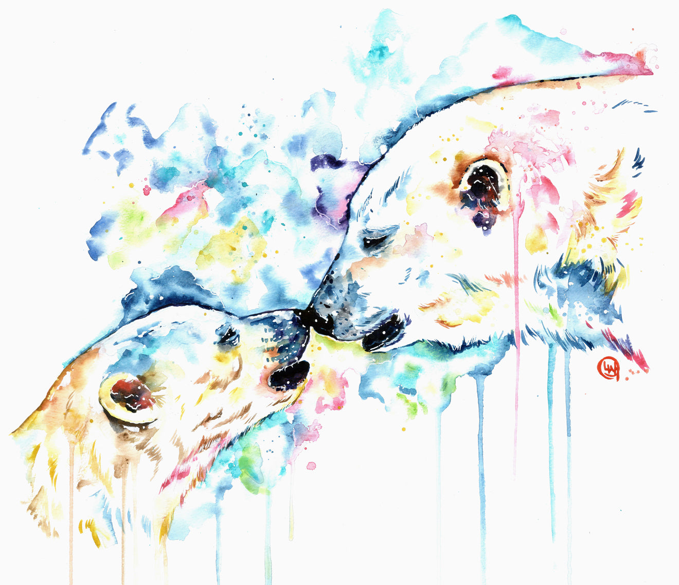 17.5" x 15" Original Watercolor Painting of a Polar Bear - "Love is Universal"