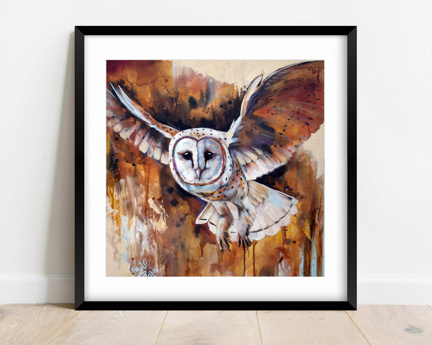 Art Print of an Owl -  Golden Flight by Lisa Whitehouse