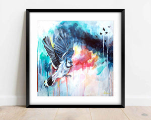 Contemporary Blue Jay Painting - 0