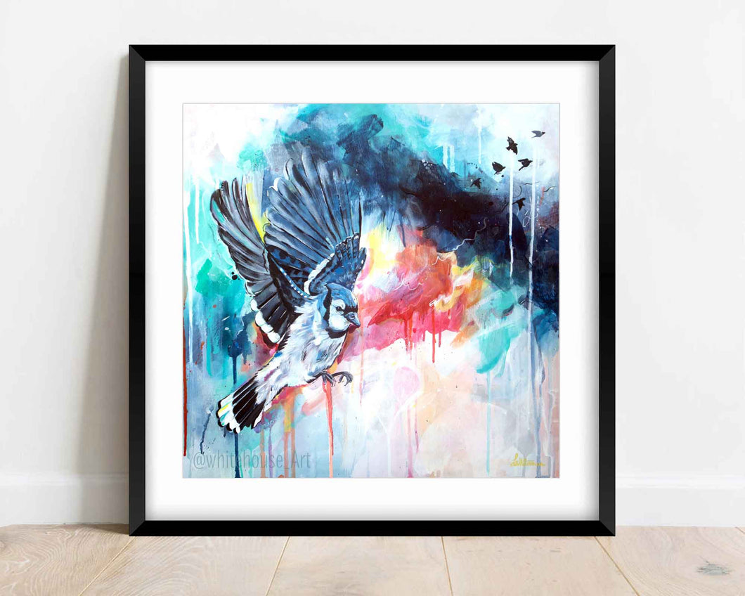 Contemporary Blue Jay Painting - 0