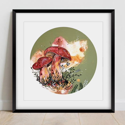 Painting of 2 Mushrooms -  by Lisa Whitehouse