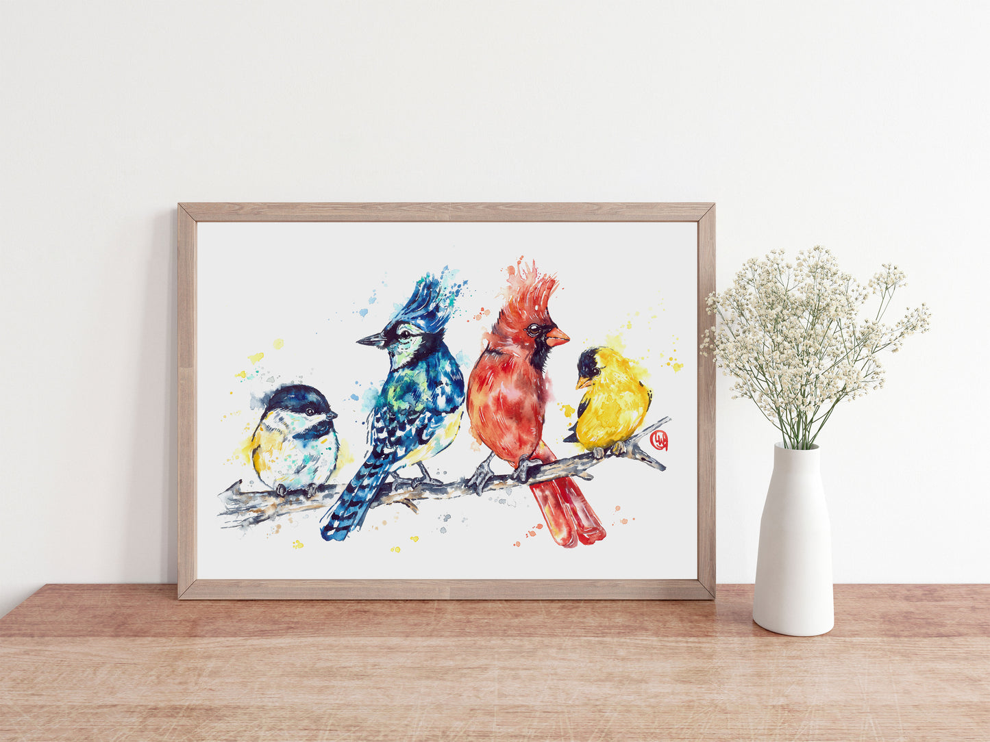 Bird Art - Birds of a Feather Flock Together - Watercolor Art Print