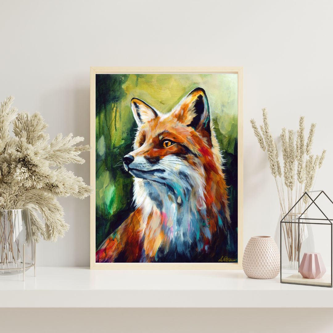Fox Painting - Art Print of Original Painting by Lisa Whitehouse titled "Tod"