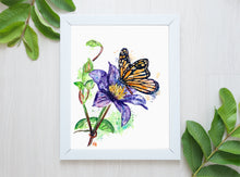 Clematis with a Monarch Butterfly - "The Garden Was Her Eden"