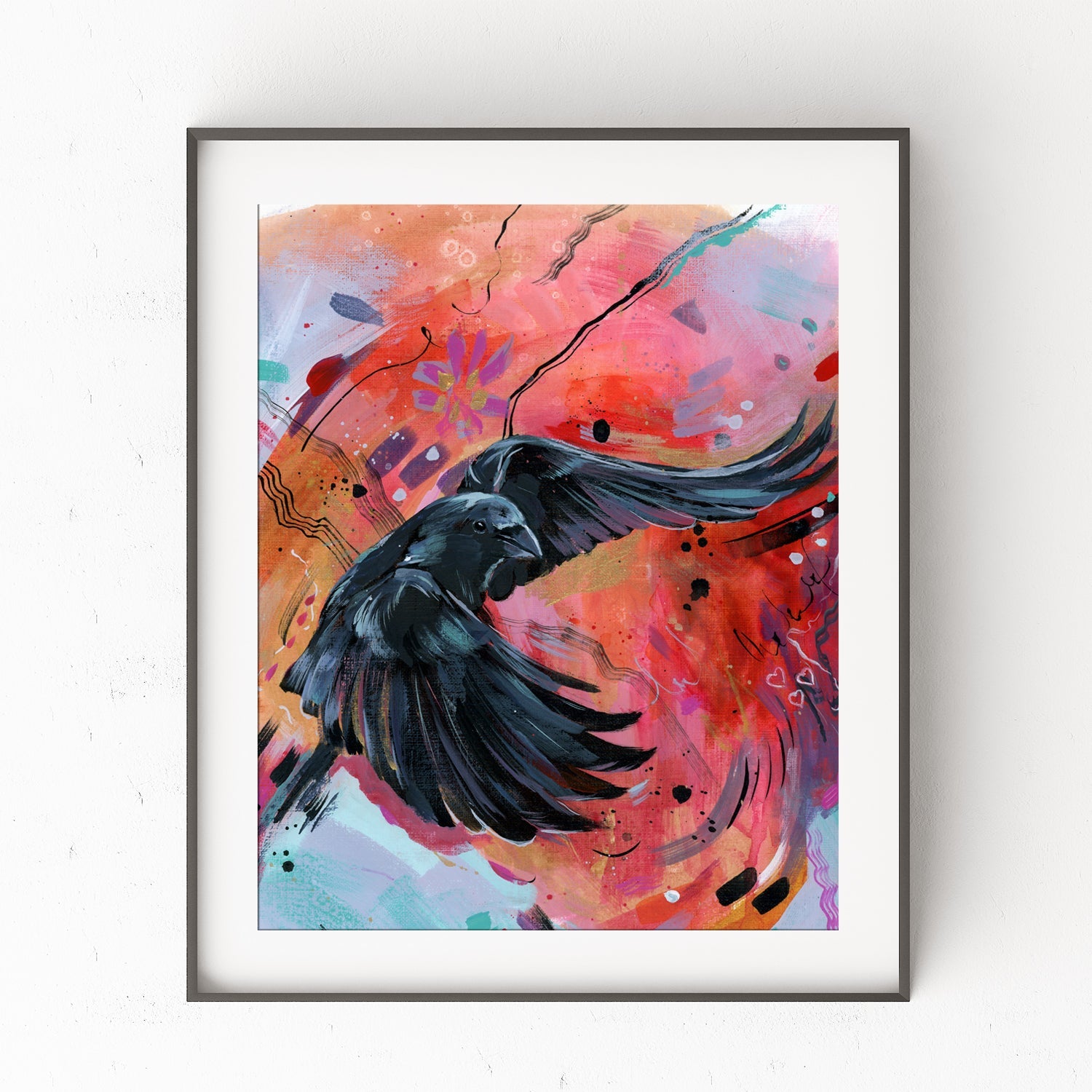 Raven Art Print of Original Painting by Lisa Whitehouse | Whitehouse Art