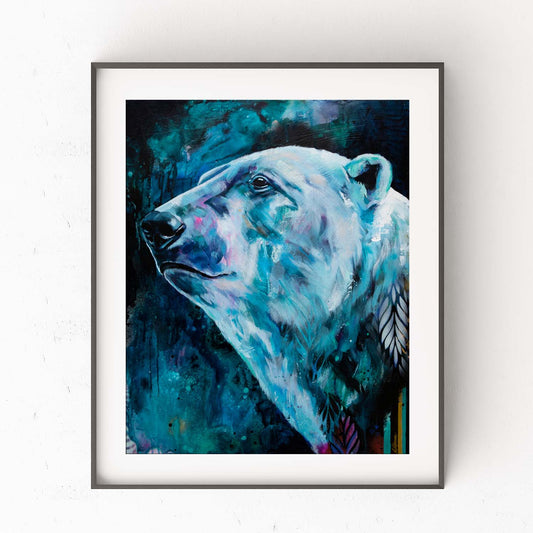 Polar Bear Painting - Art Print of Original Painting by Lisa Whitehouse titled "Polar Prince"