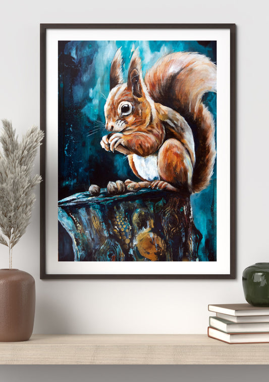 Squirrel Art Print - The Forager by Lisa Whitehouse