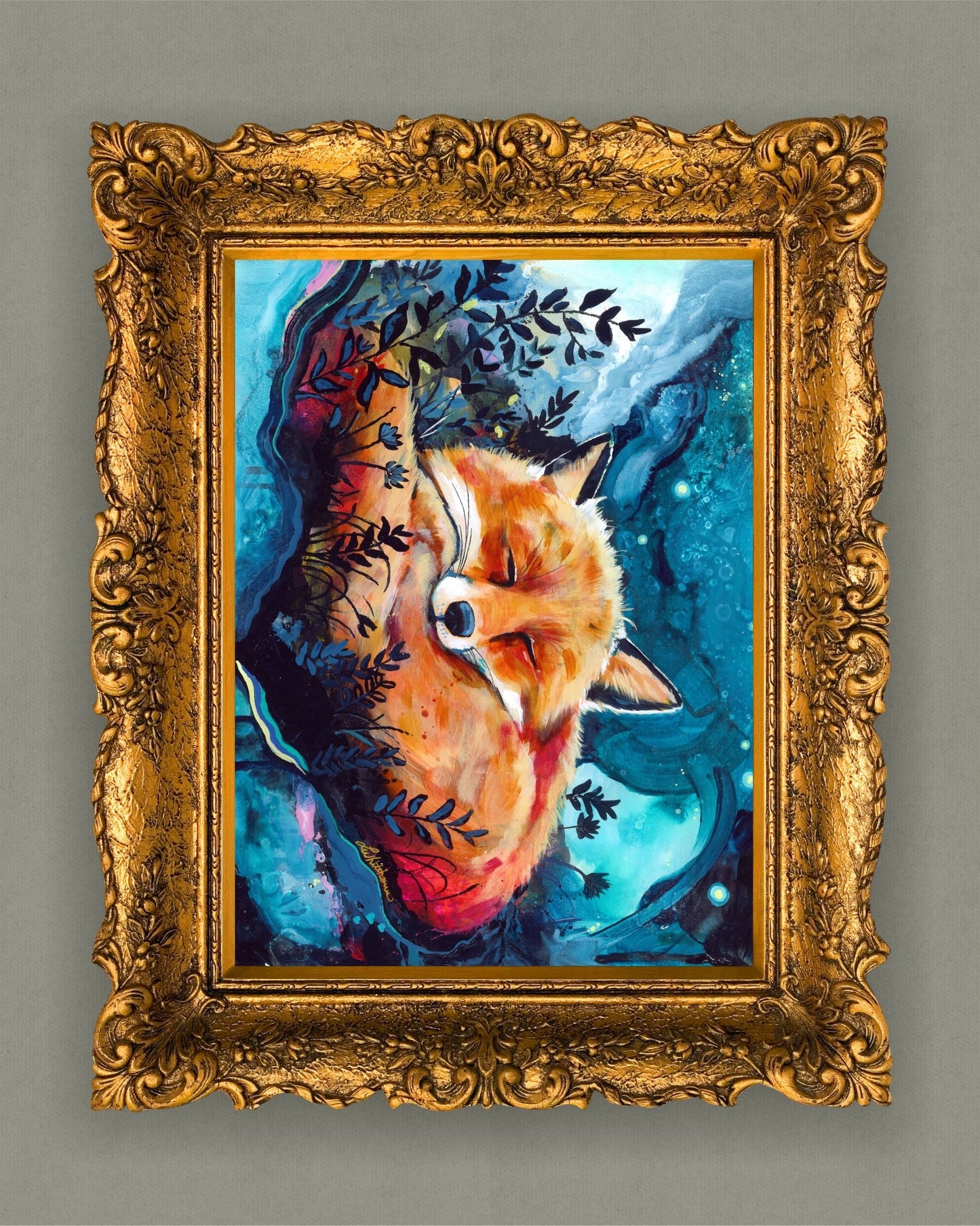 Fox Painting - Art Print of Original Painting by Lisa Whitehouse titled "Tod"