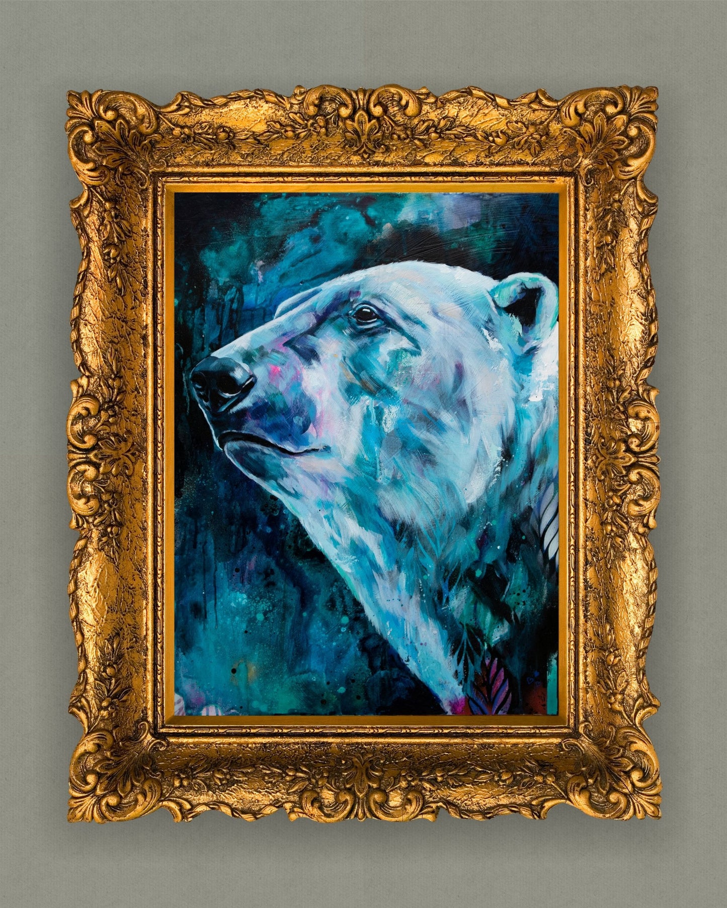 Polar Bear Painting - Art Print of Original Painting by Lisa Whitehouse titled "Polar Prince"