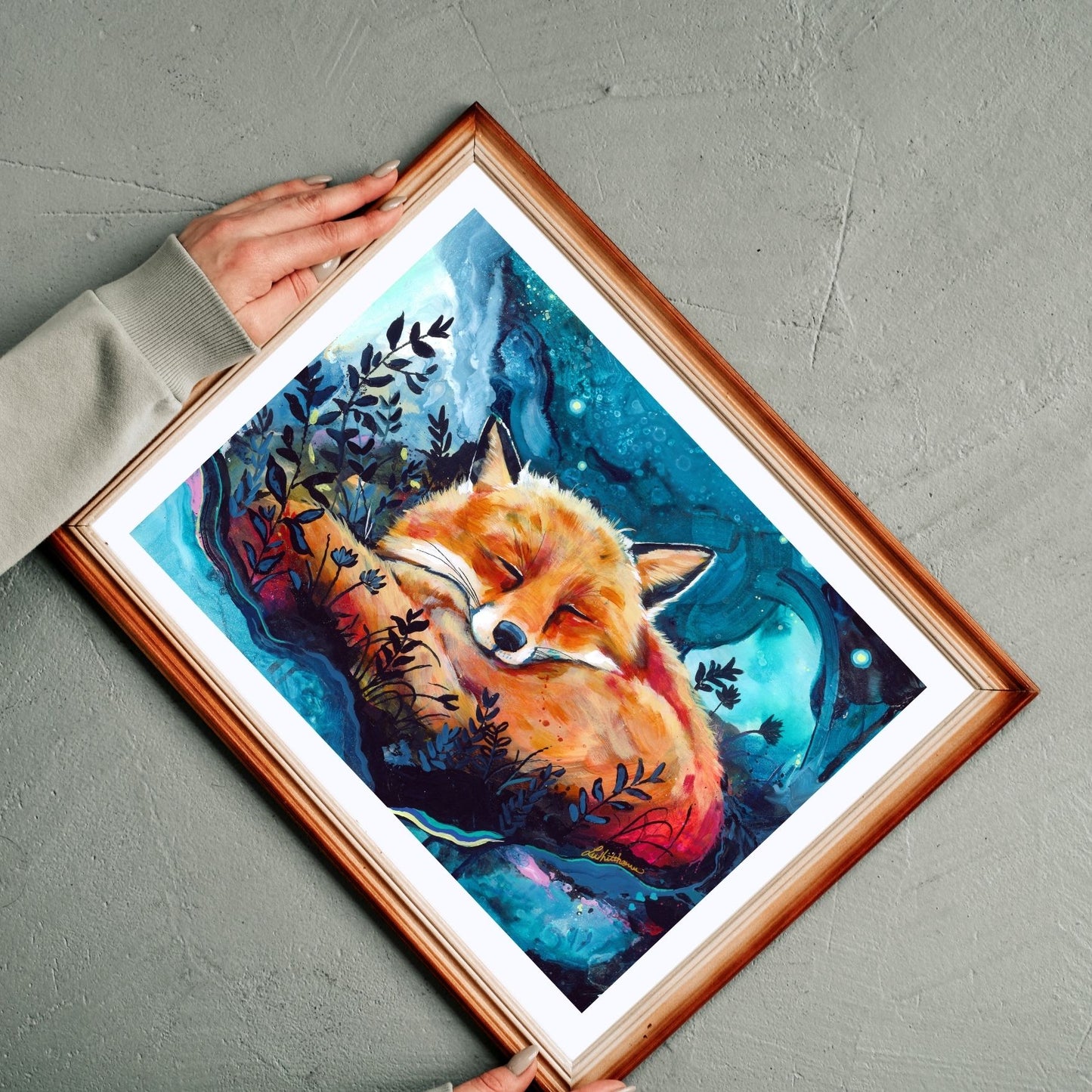 Fox Painting - Art Print of Original Painting by Lisa Whitehouse titled "Little Dreamer"