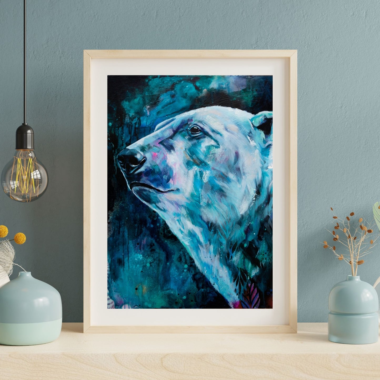 Polar Bear Painting - Art Print of Original Painting by Lisa Whitehouse titled "Polar Prince"