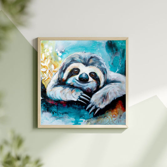 Art Print of a Sloth - Joy - by Lisa Whitehouse