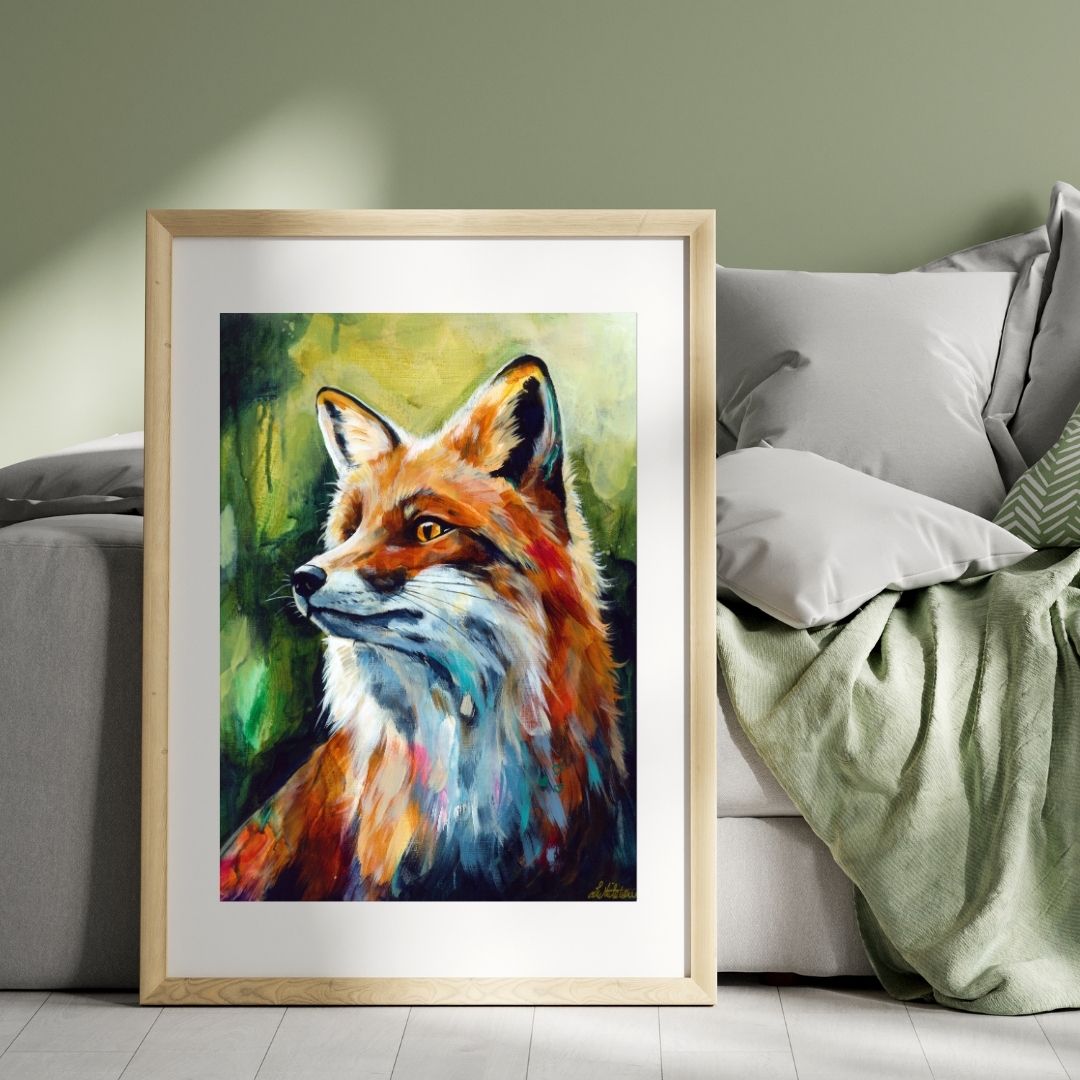Fox Painting - Art Print of Original Painting by Lisa Whitehouse titled "Tod"