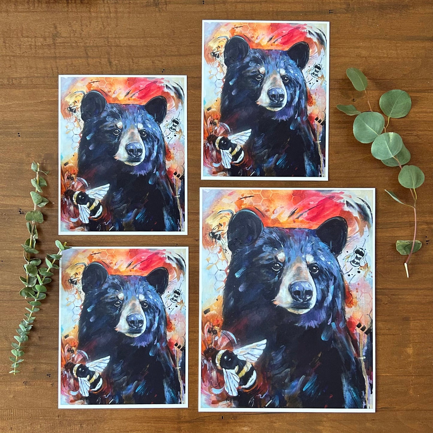 Black Bear Mix Media Painting - 1