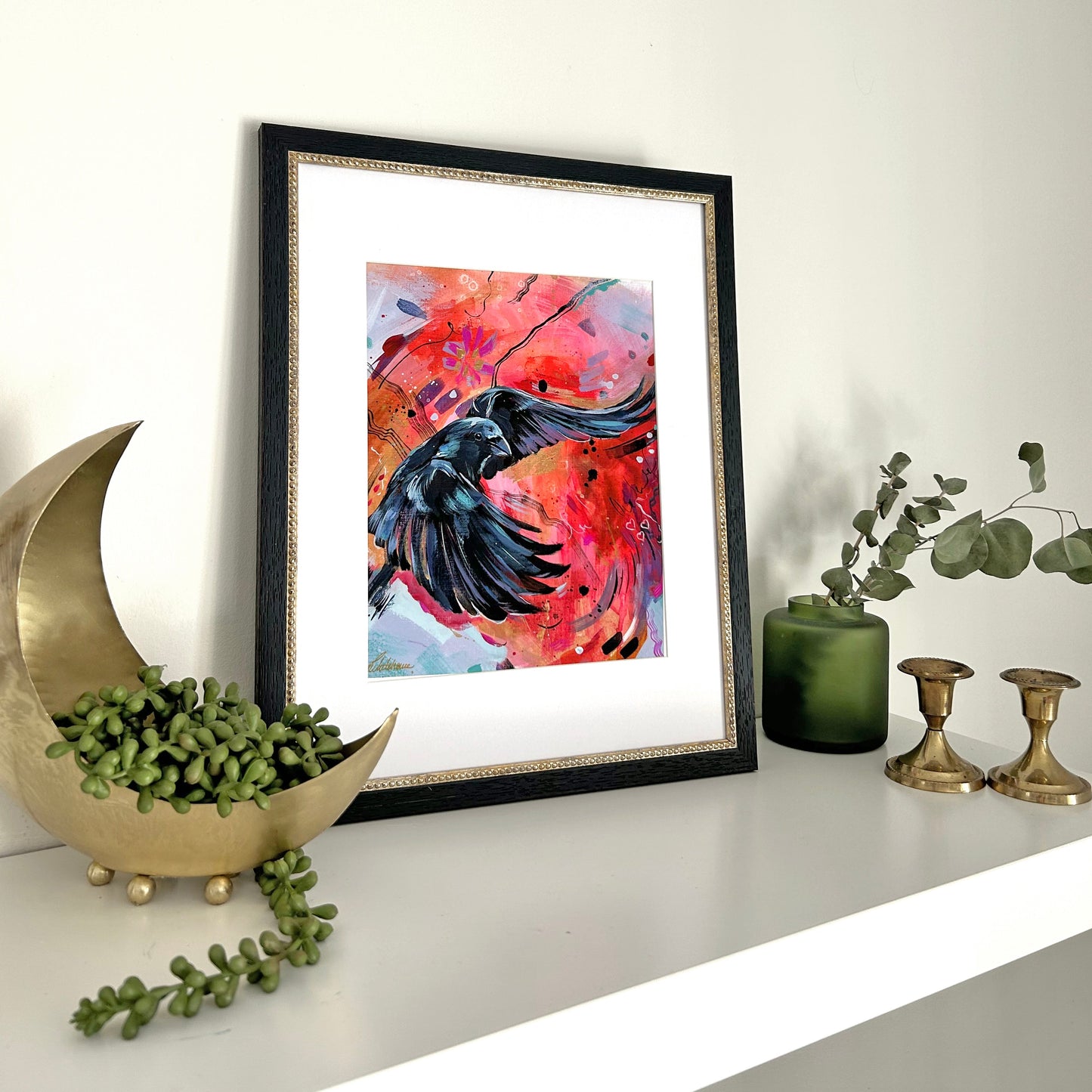 Raven Art Print of Original Painting by Lisa Whitehouse | Whitehouse Art