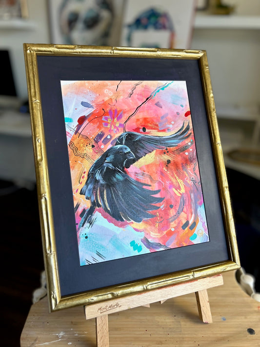 8"x 10" Original Painting of a Raven - Limitless