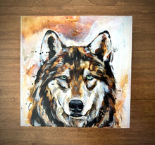 Original 6"x6" Painting of a Wolf