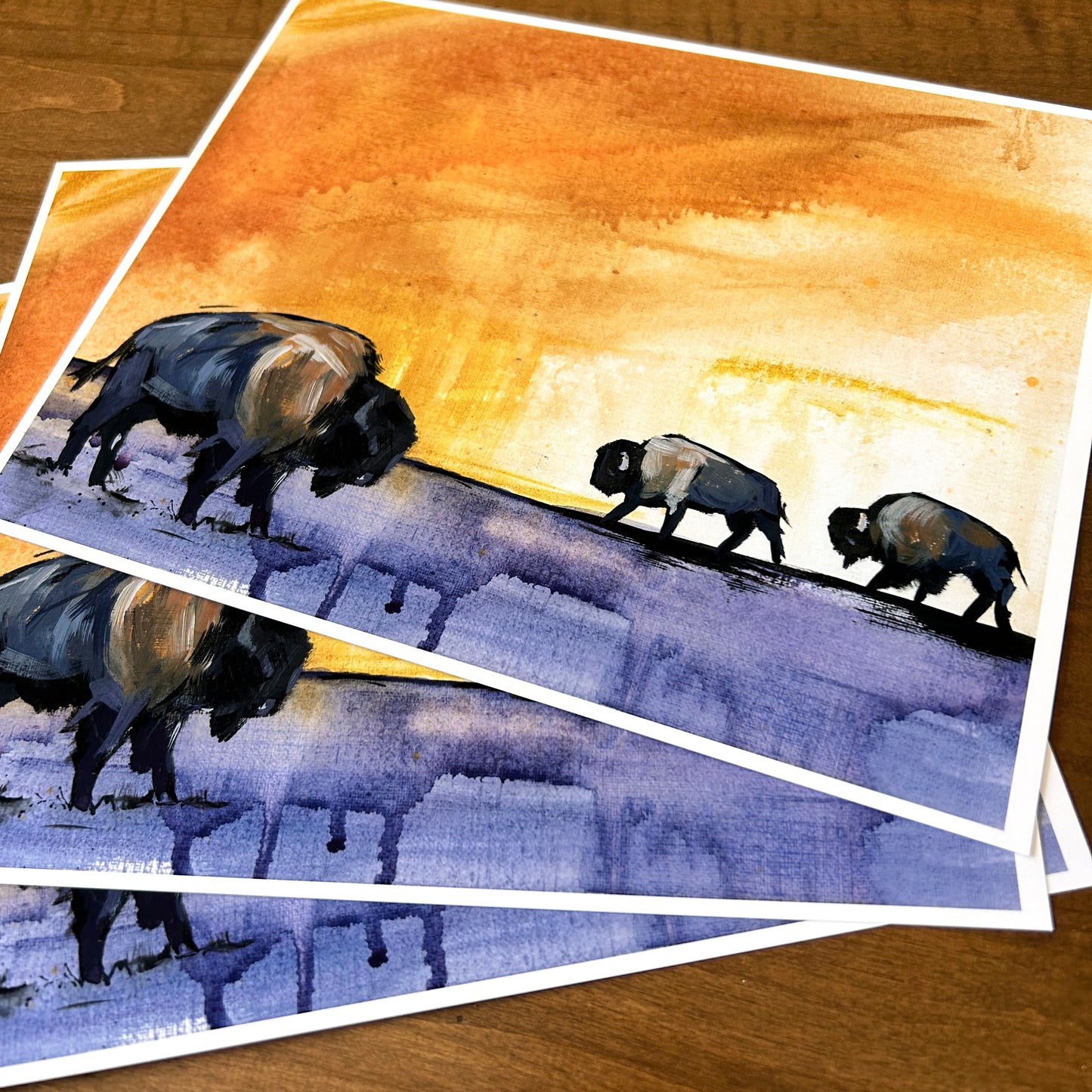 Bison - Art Print of Original Painting by Lisa Whitehouse titled "The Sky"