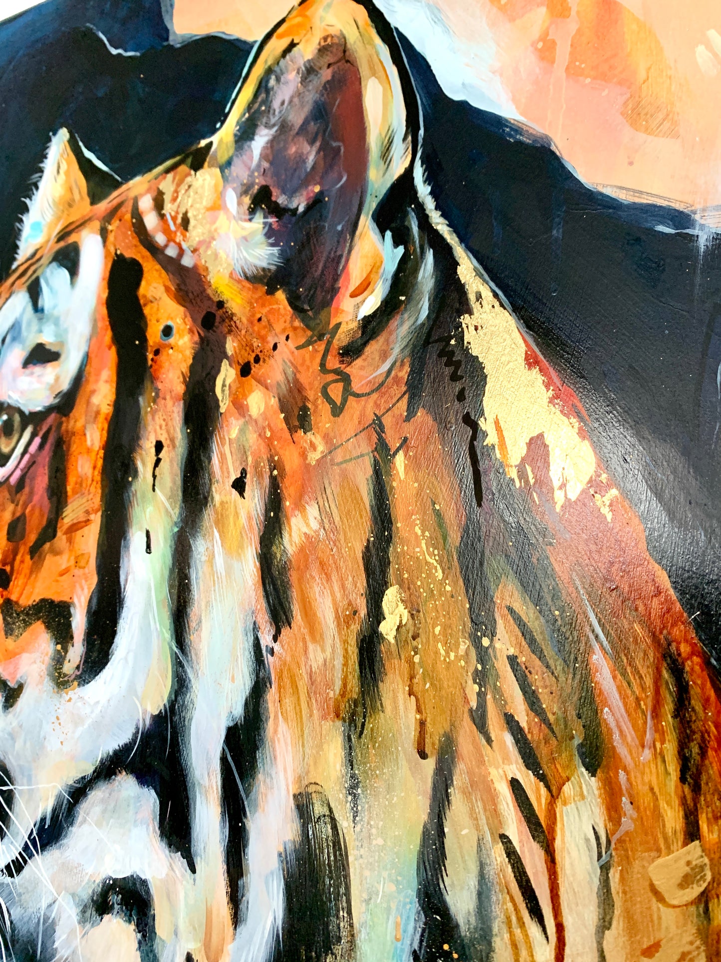 24" x 36" Original Painting of a Tiger. - "Into The Unknown"