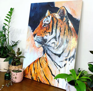 24" x 36" Original Painting of a Tiger. - "Into The Unknown"