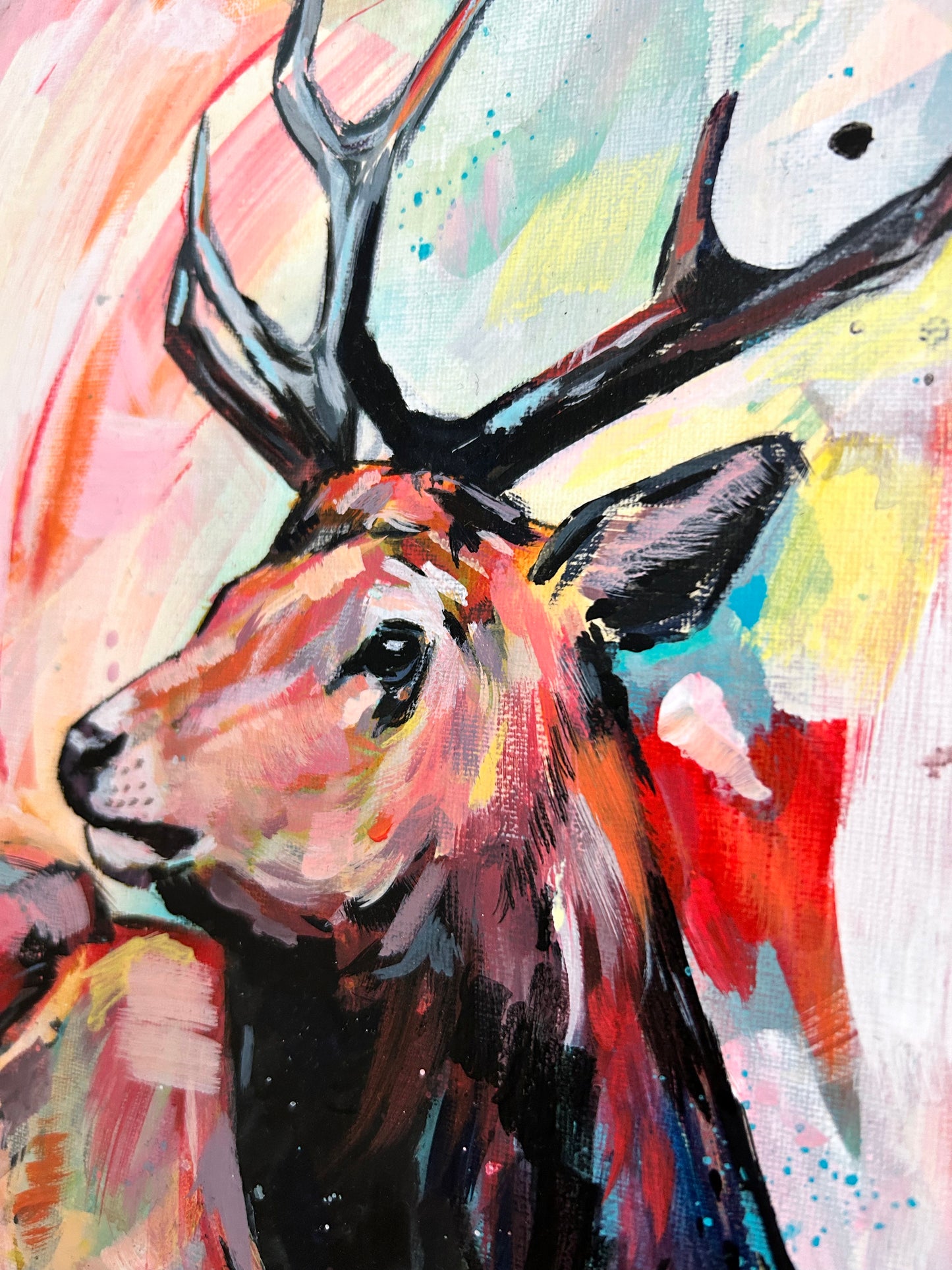 8"x 10" Original Painting of an Elk  - The Resting Elk