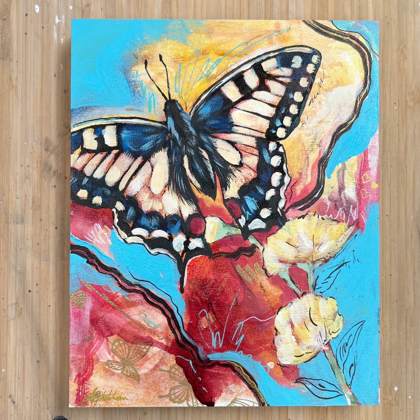 8"x 10" Original Painting of a Butterfly