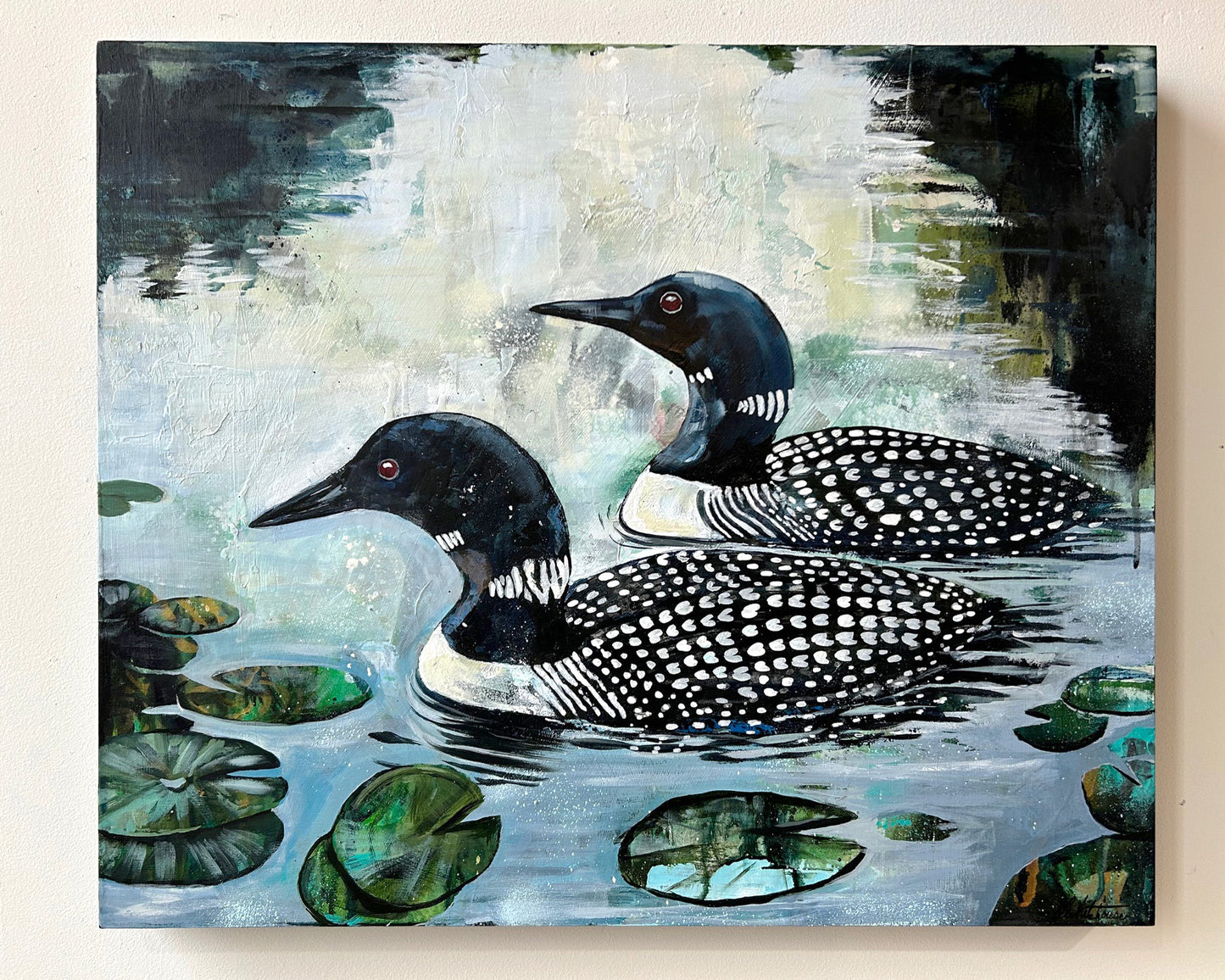 20" x 24" Original Painting of loons "The Call"