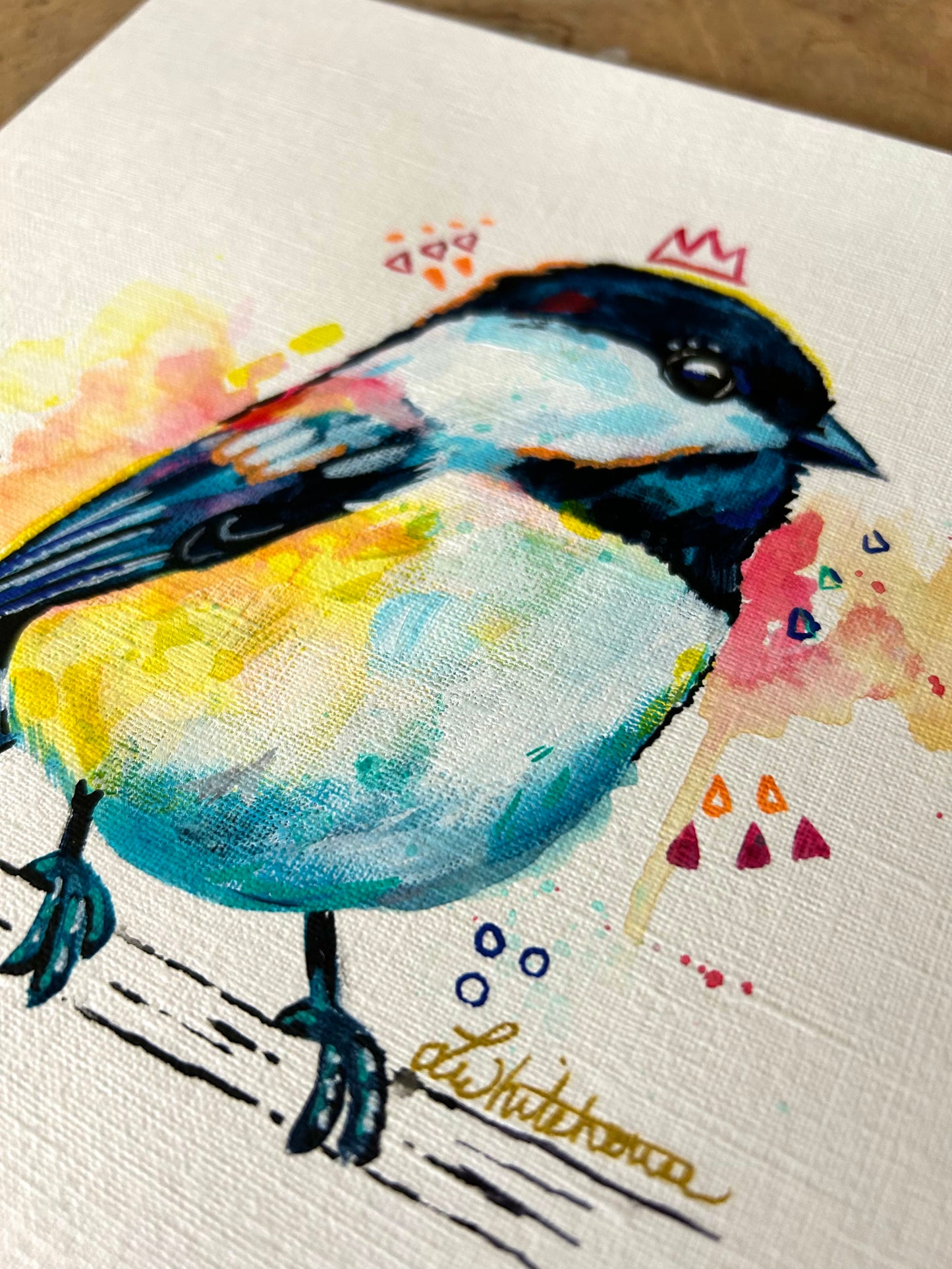 Original Painting of a chickadee