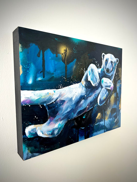 11" x 14" Original Painting of a Polar Bear "The Drifter"