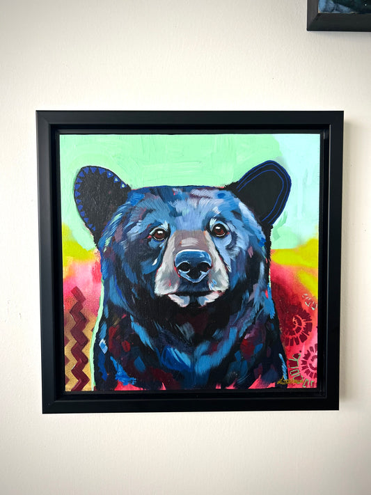 12"x12" Original Painting of a black Bear
