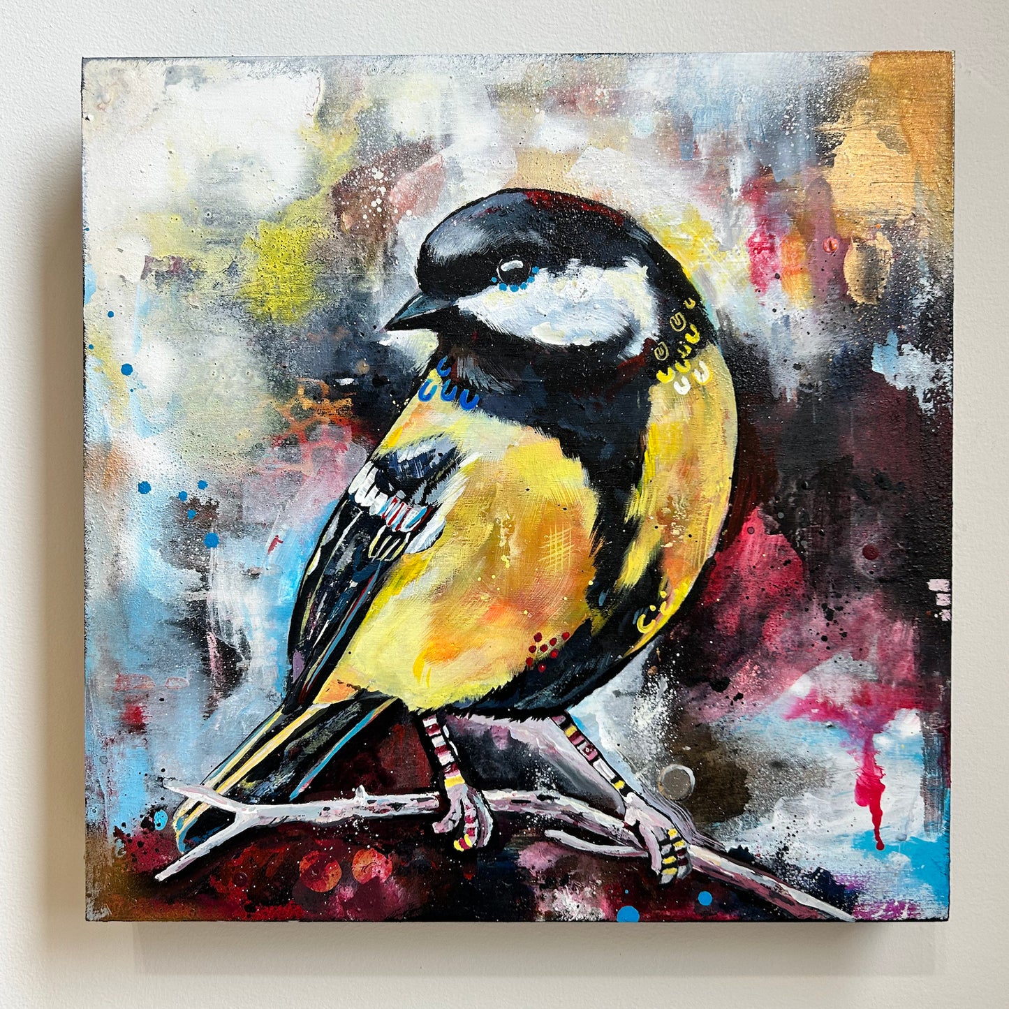 Original 12"x12" Painting of a bird