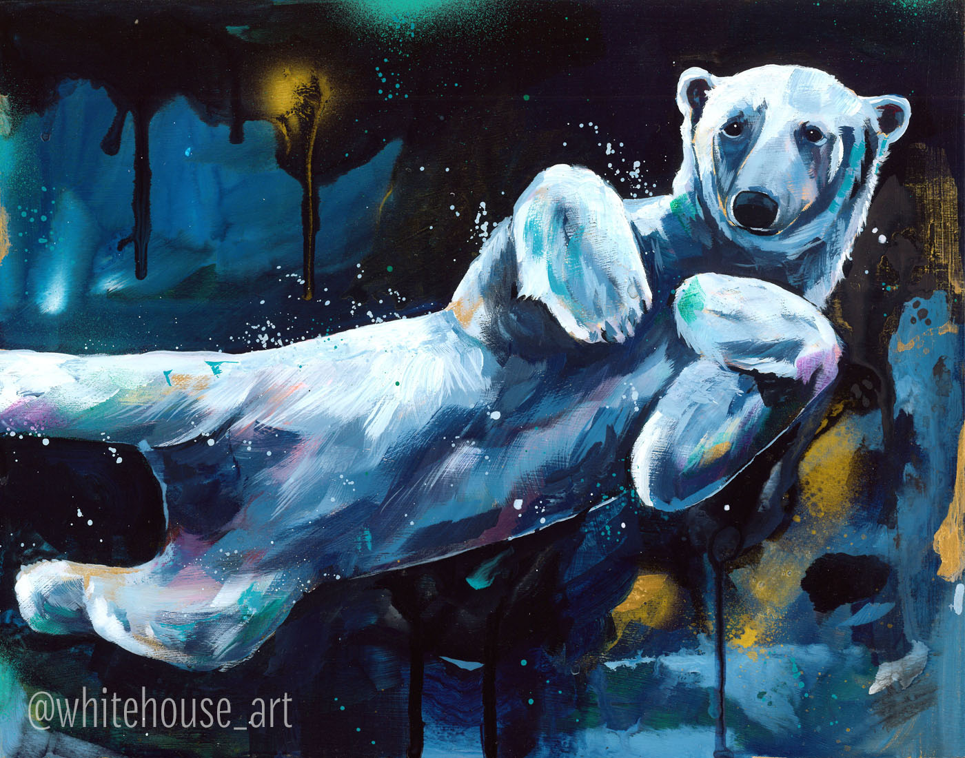 11" x 14" Original Painting of a Polar Bear "The Drifter"