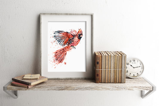 Cardinal Art Print - Watercolor Painting