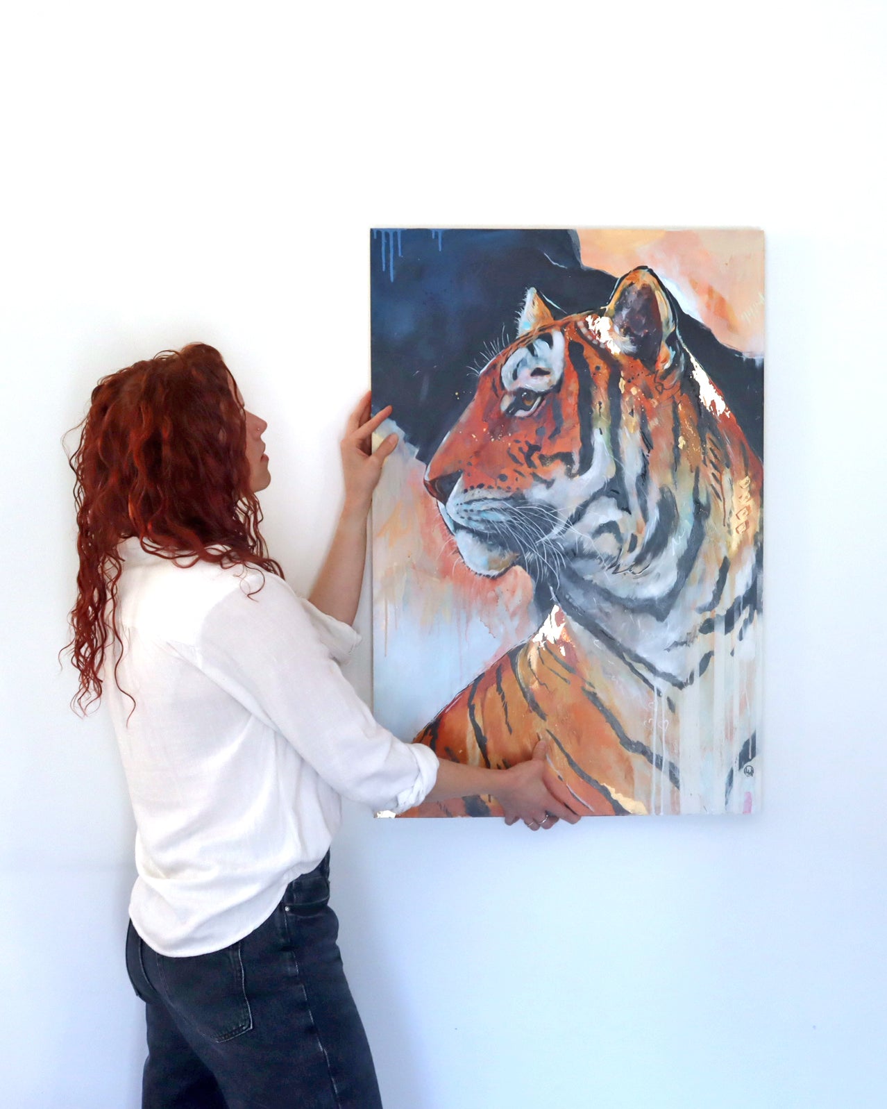 24" x 36" Original Painting of a Tiger. - "Into The Unknown"