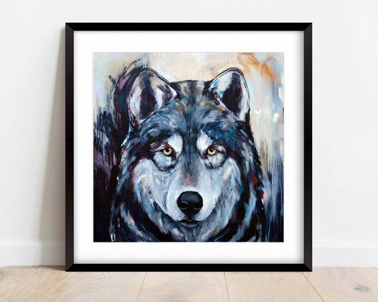 Art Print of a Wolf - The Warrior by Lisa Whitehouse